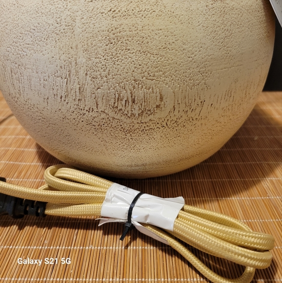 16" Med Faux Wood Table Lamp Threshold Studio McGee Base only No Shade-Dimmable - Picture 3 of 7